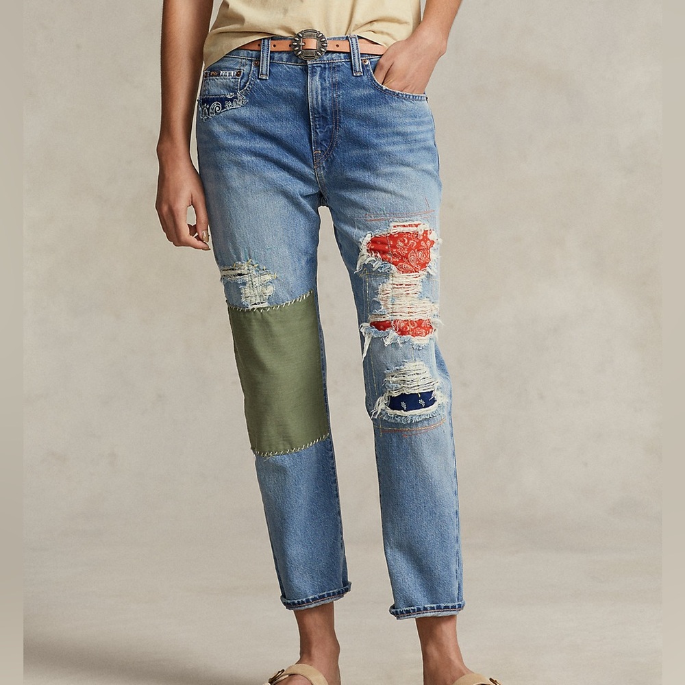 Brand NWT Polo Ralph Lauren The Slim Tapered Patchwork Size 32 - FREE Shipping